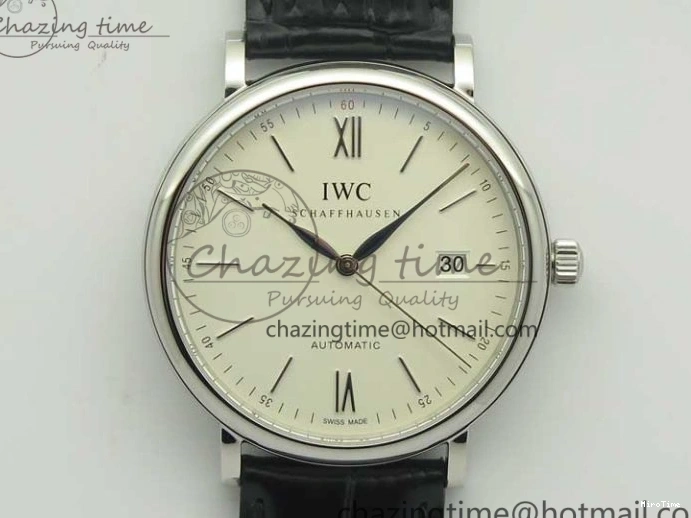 MIROTIME 0520 Portofino Automatic SS MKF 1:1 Best Edition White Dial On Black Leather Strap MIYOTA 9015 V Original 7204